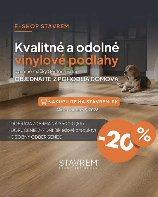 e-shop zľava 20% STAVREM vinylové podlahy